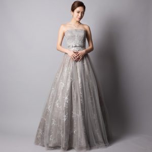 silver gray gown